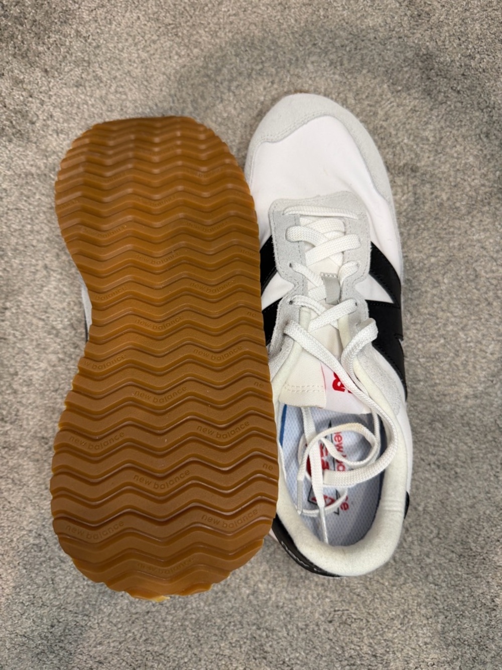 New Balance Men's White & Black Retro Trail Runner with Gum Sole - Picture 2 of 2